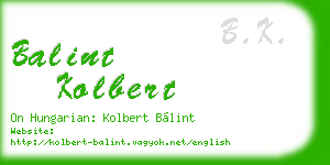 balint kolbert business card